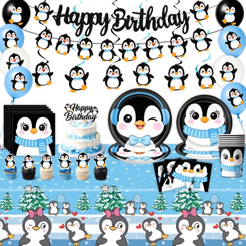 Cartoon cute penguin theme - cartoon,
