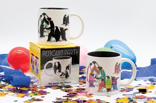 Penguin party heat change - penguin, mug