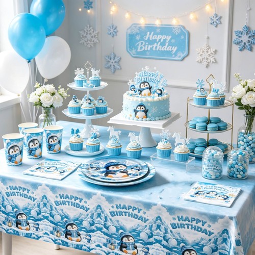 Ice snow penguin birthday - ice,