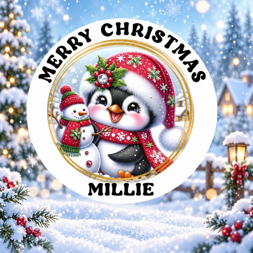 Personalised christmas penguin - christmas,