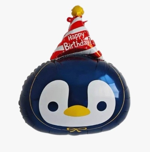 Penguin balloon birthday - penguin,